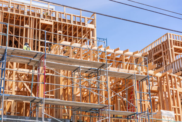 Exterior view of multifamily residential building under construction in Mountain View