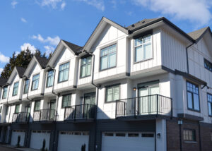 Multi-family homes having an outdoor living area